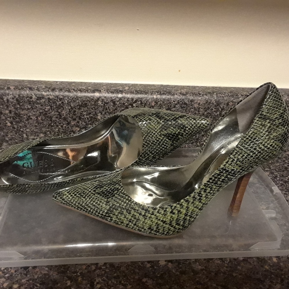 Snake print heels